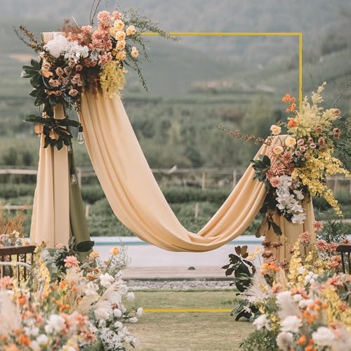 Square Wedding Arch Backdrop Stand Gold Metal Arch 7.2FT x 6.6FT, alternate view 2
