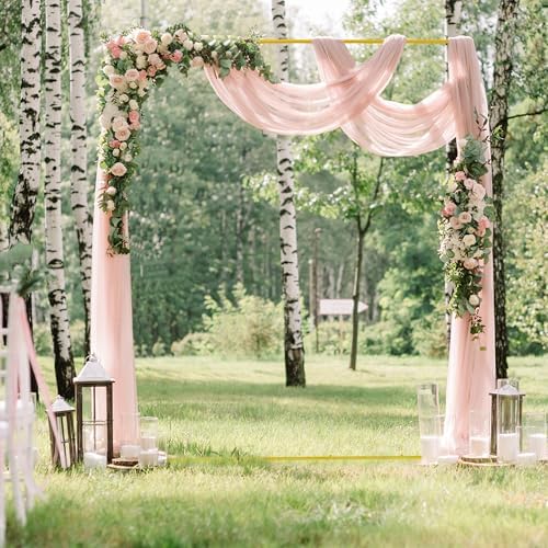 Square Wedding Arch Backdrop Stand Gold Metal Arch 7.2FT x 6FT, alternate view 2