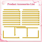 Square Wedding Arch Backdrop Stand Gold Metal Arch 7.2FT x 6FT, alternate view 5