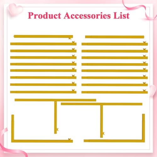 Square Wedding Arch Backdrop Stand Gold Metal Arch 7.2FT x 6FT, alternate view 5