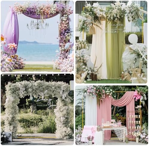 Square Wedding Arch Backdrop Stand Gold Metal Arch 7.2FT x 6FT, alternate view 6