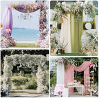 Square Wedding Arch Backdrop Stand Gold Metal Arch 7.2FT x 6FT, alternate view 6