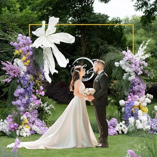 Square Wedding Arch Backdrop Stand Gold Metal Arch 7.2FT x 7.2FT, alternate view 2