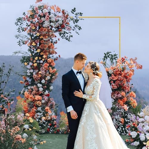 Square Wedding Arch Backdrop Stand Gold Metal Arch 7.2FT x 7.2FT, alternate view 7