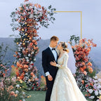 Square Wedding Arch Backdrop Stand Gold Metal Arch 7.2FT x 7.2FT, alternate view 7