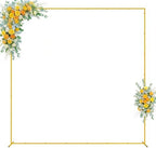 Square Wedding Arch Backdrop Stand Gold Metal Arch 8FT x 8FT in Gold
