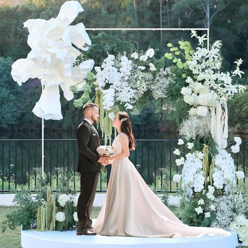 Square Wedding Arch Backdrop Stand White Metal Arch 8FT x 8FT, alternate view 7
