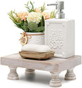 Square Wood Riser for Home Decor &Display Stand for Kitchen, Natural in Natural Wood - Paulownia Wood