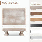 Square Wood Riser for Home Decor &Display Stand for Kitchen, Natural in Natural Wood - Paulownia Wood, alternate view 2