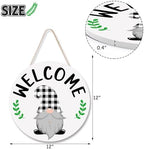 St. Patrick Day Easter Welcome Sign Interchangeable Shamrock Wreaths for Front Door Hanger Gnome Welcome Sign, alternate view