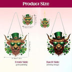 St. Patrick's Day Cow Diamond Painting Double-Sided Hanging Ornament Set, DIY Irregular Shaped Rhinestone Window, alternate