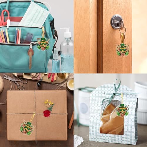 St. Patrick's Day Cow Diamond Painting Double-Sided Hanging Ornament Set, DIY Irregular Shaped Rhinestone Window, alternate