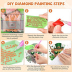 St. Patrick's Day Cow Diamond Painting Double-Sided Hanging Ornament Set, DIY Irregular Shaped Rhinestone Window, alternate