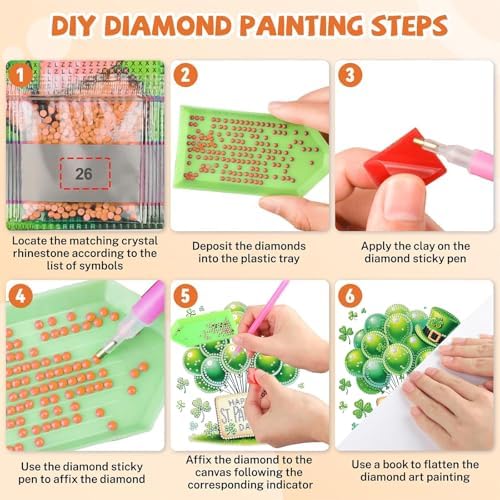 St. Patrick's Day Diamond Painting Double-Sided Hanging Ornament Set, DIY Irregular Shaped Rhinestone Window, alternate view