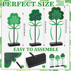 St. Patrick's Day Tiered Tray Decor, 3 Pieces Wooden Shamrock Set, Dark Green (3.1*1.7 inches Base, 0.5 inches, alternate