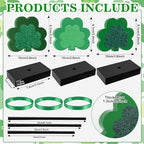 St. Patrick's Day Tiered Tray Decor, 3 Pieces Wooden Shamrock Set, Dark Green (3.1*1.7 inches Base, 0.5 inches, alternate