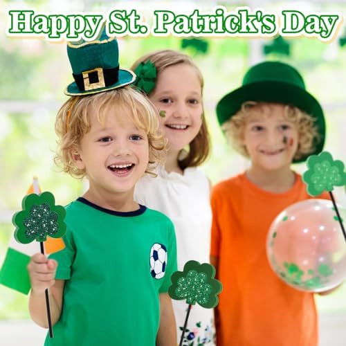 St. Patrick's Day Tiered Tray Decor, 3 Pieces Wooden Shamrock Set, Dark Green (3.1*1.7 inches Base, 0.5 inches, alternate