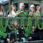 St Patricks Day Garland Decor,50Ft Glitter Tinsel Irish Shamrock Garland Decorations for Tree Mantle Bedroom, alternate view