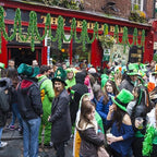 St Patricks Day Garland Decor,50Ft Glitter Tinsel Irish Shamrock Garland Decorations for Tree Mantle Bedroom, alternate view