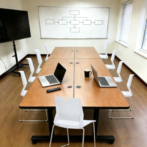 Stackable Chairs Set of 4 for Break Waiting Room Conference Church, White in White, alternate view 2