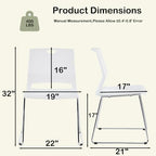 Stackable Chairs Set of 4 for Break Waiting Room Conference Church, White in White, alternate view 3
