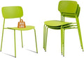 Stackable Chairs Set of 4, Metal Waiting Room Chairs with Plastic Seat, Capacity 300lbs, Stacking Chairs for