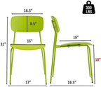 Stackable Chairs Set of 4, Metal Waiting Room Chairs with Plastic Seat, Capacity 300lbs, Stacking Chairs for, alternate view