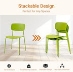Stackable Chairs Set of 4, Metal Waiting Room Chairs with Plastic Seat, Capacity 300lbs, Stacking Chairs for, alternate view