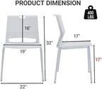 Stackable Chairs Set of 4, Waiting Area &Breakroom Chairs in White with Back, alternate view 7