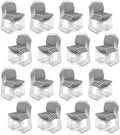 Stackable Chairs Set of 80, Stacking Office Chairs with Metal Sled Base, Ergonomic Plastic Padded Seat & Back