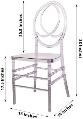 Stackable Clear Acrylic Phoenix Chiavari Ghost Chair, Transparent Resin Armless Oval Back Chair, alternate view 2