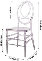 Stackable Clear Acrylic Phoenix Chiavari Ghost Chair, Transparent Resin Armless Oval Back Chair, alternate view 2