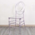 Stackable Clear Acrylic Phoenix Chiavari Ghost Chair, Transparent Resin Armless Oval Back Chair, alternate view 3
