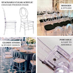 Stackable Clear Acrylic Phoenix Chiavari Ghost Chair, Transparent Resin Armless Oval Back Chair, alternate view 4