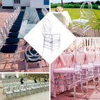 Stackable Clear Acrylic Phoenix Chiavari Ghost Chair, Transparent Resin Armless Oval Back Chair, alternate view 5