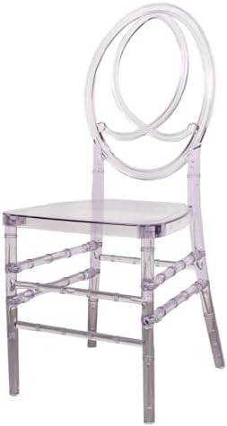 Stackable Clear Acrylic Phoenix Chiavari Ghost Chair, Transparent Resin Armless Oval Back Chair, alternate view 6