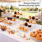 Stackable Clear Display Risers, 8 Pcs Acrylic Cupcake Stands for Party-Farmhouse Food Display for Buffet, Vendor, alternate