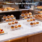 Stackable Clear Display Risers, 8 Pcs Acrylic Cupcake Stands for Party-Farmhouse Food Display for Buffet, Vendor, alternate