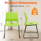 Stackable Guest Reception Chairs, Stacking Office Chair with Ergonomic Lumbar Support & Metal Legs, Plastic Desk, alternate