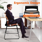 Stackable Guest Reception Chairs, Stacking Office Chair with Ergonomic Lumbar Support & Metal Legs, Plastic Desk, alternate