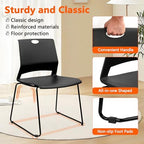 Stackable Guest Reception Chairs, Stacking Office Chair with Ergonomic Lumbar Support & Metal Legs, Plastic Desk, alternate