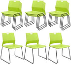 Stackable Guest Reception Chairs, Stacking Office Chair with Ergonomic Lumbar Support & Metal Legs, Plastic Desk