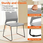 Stackable Guest Reception Chairs, Stacking Office Chair with Ergonomic Lumbar Support & Metal Legs, Plastic Desk, alternate