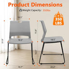 Stackable Guest Reception Chairs, Stacking Office Chair with Ergonomic Lumbar Support & Metal Legs, Plastic Desk, alternate
