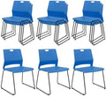 Stackable Guest Reception Chairs, Stacking Office Chair with Ergonomic Lumbar Support & Metal Legs, Plastic Desk