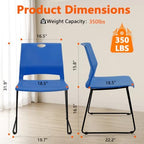 Stackable Guest Reception Chairs, Stacking Office Chair with Ergonomic Lumbar Support & Metal Legs, Plastic Desk, alternate