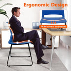 Stackable Guest Reception Chairs, Stacking Office Chair with Ergonomic Lumbar Support & Metal Legs, Plastic Desk, alternate