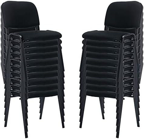 Stackable Mesh Office Chairs, Reception Waiting Room Chairs with Padded Seat & Back, Armless No Wheels