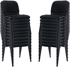 Stackable Mesh Office Chairs, Reception Waiting Room Chairs with Padded Seat & Back, Armless No Wheels