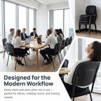 Stackable Mesh Office Chairs, Reception Waiting Room Chairs with Padded Seat & Back, Armless No Wheels, alternate view 6